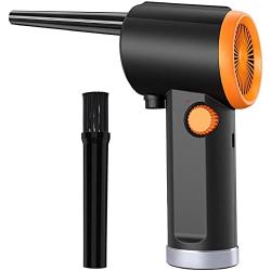 Cordless Air Duster for Computer Keyboard Cleaner, Replaces Compressed Air Cans, 6000mAh Fast Rechargeable Battery Powered, Portable Reusable Electric Air Blower,Stepless Speed Motor