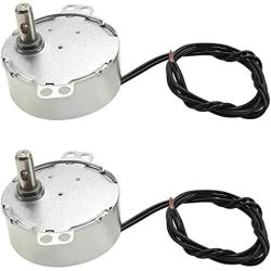 Fielect 2Pcs Synchronous Motor AC 220V 30-36RPM Turntable Motor CW/CCW Direction 4W TYC-50 Horizontal Hole Shaft