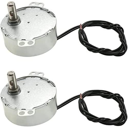 Fielect 2Pcs Synchronous Motor AC 220V 30-36RPM Turntable Motor CW/CCW Direction 4W TYC-50 Horizontal Hole Shaft
