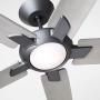 Luminance Dorian Eco 72 Inch Ceiling Fan with Light | Dimmable LED Fixture with Premium DC Motor | 6-Speed Wall Control with Gray Solid Wood Blades with and Downrod Mount, Graphite