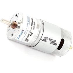 sourcing map Magnetic Electric Geared Box Motor DC 12V 150RPM 4mm Shaft Dia Cylindrical
