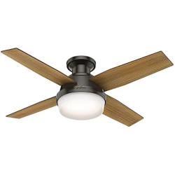 Hunter Dempsey Indoor Low Profile Ceiling Fan with LED Light and Remote Control