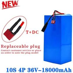 Wnicek 36V E-Bike Battery 13Ah 15Ah 18Ah 18650 Electric Bike Lithium Battery Pack with Charger+ BMS Fit for 250W 350W 450W 500W 750W Motor