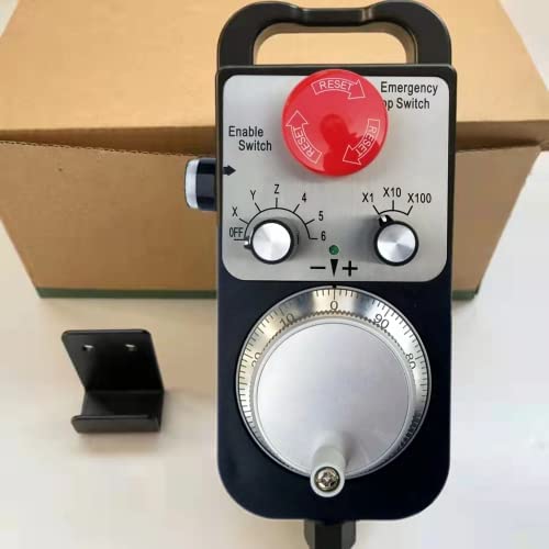 100PPR Universal 6 Axis CNC Electronic Handwheel MPG Pendant with Emergency Stop Manual Pulse Generator for Mitsubishi/Siemens/CNC Router Engraving Milling Machine