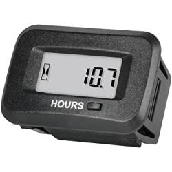HonorMeet Digital AC/DC Hours Meter,Volt.5V to 277V, Inductive Hour Counter for Mainteance,Works on Lawn Mower Golf Cart Scrubber Machine Go-kart Generator ATV Motorbike Snowmobile.(Normal)