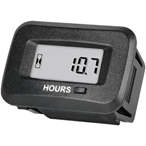 HonorMeet Digital AC/DC Hours Meter,Volt.5V to 277V, Inductive Hour Counter for Mainteance,Works on Lawn Mower Golf Cart Scrubber Machine Go-kart Generator ATV Motorbike Snowmobile.(Normal)
