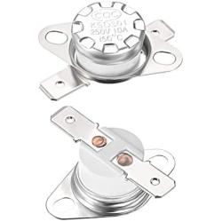 uxcell KSD301 Thermostat 150°C/302°F 10A Normally Closed N.C Adjust Snap Disc Temperature Switch for Microwave,Oven,Coffee Maker 2pcs