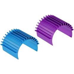 MECCANIXITY Motor Heat Sink Cooling Fins Aluminum 26mm Dia Sky Blue Purple for 370 380 Motor 2pcs