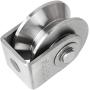 ZIQI 2 Inch Pulley Block V Type 304 Stainless Steel Pulley Roller, Duplex Bearing Super Silent Heavy Duty V Grooved Wheel Loading 660lb/300 Kg for Material Handling and Moving - 2 Pack