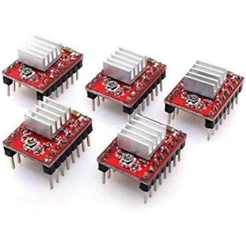 Easy to Repair Printer Accessories A4988 Compatible Stepper Stepstick for Motor Diver Module with Heat Sink Fit Fit for 3D Printer Controller Ramps 1.4(Pack of 5Pcs) Durable