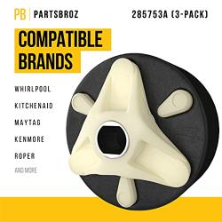 285753A Washing Machine Motor Coupler (3-Pack) by PartsBroz - Compatible Admiral Kenmore Maytag Whirlpool Washer - Replaces AP3963893 EA1485646 PS1485646 - Tested Heavy Duty Motor Coupling Replacement
