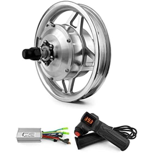 L-faster 12 Inch 250W Hub Motor Front Drive Wheel with Tire Throttle Grip Brushless Controller for Electric Bike Scooter Bicycle
