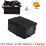 Wnicek Ebike Battery 24V12.5AH Ebike Battery Pack for 700W 500W 350W E-Bike Motors 12500mAh Lithium-ion Battery Pack with 20A BMS + Charger