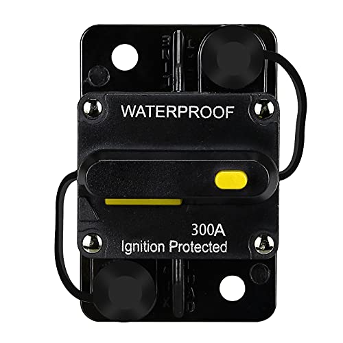NC 300 Amp Waterproof Circuit Breaker,with Manual Reset,12V-48V DC,30A-300A,for Car Marine Trolling Motors Boat ATV Manual Power Protect Audio System Current Overload Protection