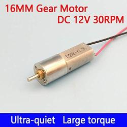 Xuulan Xianglaa-Motor 16MM DC 12V 30RPM /6V 15RPM Motor, Powerful High Torque Gear Box Motor, 3V 6V 12V DC Brush Motor NO-Brushless, (Speed(RPM) : 3V 8RPM)