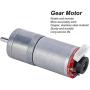 GA25-370 Gear Motor DC with Speed Encoder, Stainless Steel High Torque Electric Micro Speed Reduction Geared Motor Brush DC Motors Reducer Copper (DC12V 300RPM)