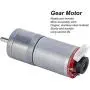 GA25-370 Gear Motor DC with Speed Encoder, Stainless Steel High Torque Electric Micro Speed Reduction Geared Motor Brush DC Motors Reducer Copper (DC12V 300RPM)