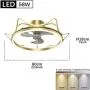 ATELANGE Crown Shape Childlike 3 Colors 3 Speeds Ceiling Fan with Lights with Remote Control Smart Mute Ceiling Fan Light Low Profile Fan Light Semi Flush Mount Pure Copper Motor for Living Room