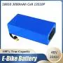 Wnicek 48V 12AH 15AH 20Ah 24AH 30AH Lithium Battery Pack Electric Bike Battery with 2A Charger Suitable for 200W 250W 350W 500W 750W 800W 1000W Electric Bicycle Scooters Motors