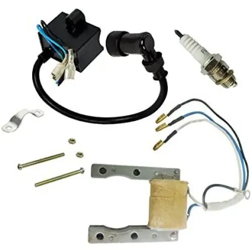 JLD CDI Ignition Coil Motorized Bicycle Magneto Coil Spark Plug for 2 Stroke 48cc 49cc 66cc 80cc Engine Bike Motors