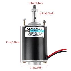 Mini 12V CW/CCW Permanent Magnet DC Motor Reversible Electric Gear Motor High Speed Low Noise for for DIY Generator(DC 12V 3500RPM)