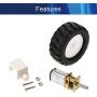 Jutagoss 1Pcs Miniature Gear 200RPM DC 6V Gear Motor with Fixed Frame Coupling Nut Plastic Wheel for DIY Mobile Robot,Smart Cars Project