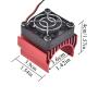 Hosim RC Motor Heatsink 40mm with Fan fits Brush RC CAR 540 550 Upgrades RC Cooling Fan for Brushless 3650 3660 3674 Electric Motors of 1/10 RC Crawler Car Truck Buggy (Red)