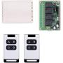 DC 12V Wireless Remote Switch 4 Channel 433Mhz RF White Remote Control with Wireless 4 Relay Receiver, 12V Multifunction Switch for LED Motor Widely Used