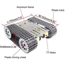 Intelligent RC Robotic Platform with 4PCS TT DC Motor, Robotic Caterpillar Moving Tank Chassis with Track & Metal Plate for Arduion Code Programming ROS Project Learning Education Tool Science Kit