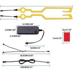 YnGia Motorcycle EL Lights 2 in 1 Style 3 Mode Flash Wire Sticky Light for Motorbike Helmet