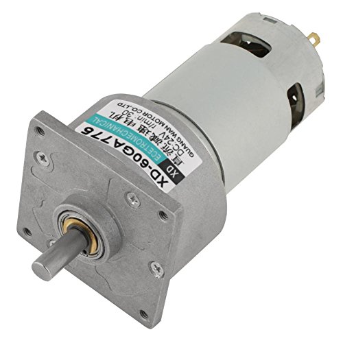 DC 24V 35W Mini DC Gear Motor Metal Speed Adjustable Large Torque Motor CW/CCW(24V 30rpm)