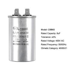 uxcell Run Capacitor Round CBB65 8uF 8mfd 450V AC 40/85/21 Aluminum Case with Terminal for Air Conditioner Compressor Motor Heat Pump Condenser