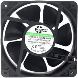 SXDOOL EC Motor Cooling Fan, 120mm Fan, 120mm 38mm AC 110V 115V 120V 220V 240V, Dual Ball Bearing 3000RPM Powerful