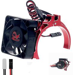 KWBRC 42mm Rc Motor Fan RC Cooling Fan Motor Metal RC Model Cooling Fan RC Heat Sink fan RC Electric Motor Heat Sink for 1515/1512/4268 /TENSHOCK 812 Motor of RC Model Car (Red)