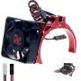 KWBRC 42mm Rc Motor Fan RC Cooling Fan Motor Metal RC Model Cooling Fan RC Heat Sink fan RC Electric Motor Heat Sink for 1515/1512/4268 /TENSHOCK 812 Motor of RC Model Car (Red)