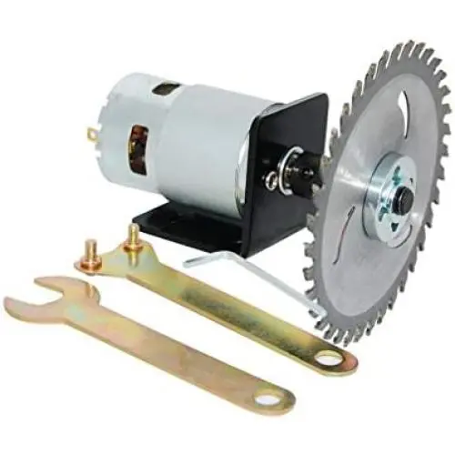 Kit de scie circulaire haute puissance et couple, 12V/24V DC, pour table, avec jeu de maillons et lame. Kit de scie circulaire haute puissance et couple, 12V/24V DC, pour table, avec jeu de maillons et lame.