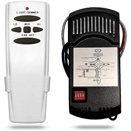 Corebay Universal Dimmer Ceiling Fan Remote Control Kit with Receiver Remote Replacement of Hampton Bay UC7078T Harbor Breeze Hunter 3speeds Ceiling Fan, HD5/28R, Easy to Install