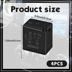 G8V-RH-1C7T-R-DC12 Power Relay Multi Purpose Relay Fuel Pump Relay Black Automotive Relay Automotive Replacement Electrical System Relays Electromechanical Relays, 5 Pin (4 Pieces)