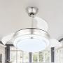 36 Inch Retractable Ceiling Fan with Lights and Remote Control, Modern Ceiling Fan with Retractable Blades, DC Motor, 6 Speed, 3 Light Color Change, 3 Timing Options Brushed Nickel