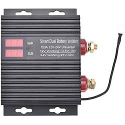 150 Amp Dual Battery Smart Isolator Universal 12V/24V Voltage Sensitive Relay for ATV, UTV, RV, Truck, SUV Off-Roader Vehicle, High Current Protection Controller Split Charge Starter Relay