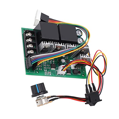 DC Motor Speed Controller, 15KHZ DC Motor Speed Control Switch CW CCW High Power 60A PLC Adaptable with Barrier Terminal Block for Power Supply