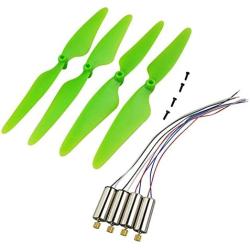 Upgrade Motors Main Blade Propellers for Hubsan H502E H502S Drone Replacement CCW CW with Metal Gear RC Quad Copter Spare Parts Set (Green)