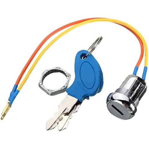2 Wires Ignition Switch Key Starter Switch with 2 Keys On-Off for Electric Scooter ATV Moped Go Kart (1 Pack)