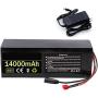 Jieoto E-Bike Battery Pack 48V 14000mAh Electric Bike Lithium Battery Rechargeable Waterproof Battery Pack with 54.6V Charger Fit for 1000W 750W 500W 350W 250W 200W Motor