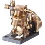 Teerwere Stirling Engine Motor Mini Inline Double-Cylinder Swing Steam Engine Model for Within 40cm Retro Boat Models Physics Steam Power Toy (Without Boiler) (Color : Gold, Size : One Size)