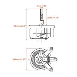 uxcell Wirewound Ceramic Potentiometer Variable Rheostat Resistor 100W 1K Ohm with Knobs