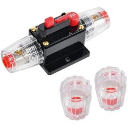RED WOLF 30A Auto Inline Fuse Circuit Breaker Holder Manual Reset for Marine Trolling Motors Boat ATV Stereo Switch Inverter System Protection Waterproof 12V-48V DC