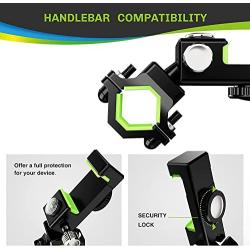 360 Degree Rotation Universal Bike Phone Mount Bicycle & Motorcycle Handlebar Cell Phone Holder with LED Light for 4.7