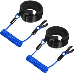 2 Pieces Stop Kill Safety Lanyard Boat Engine Emergency Stop Switch Outboard Engine Switch Lanyard Emergency Cut off Cord Safety Lanyard Cord Replacement for Most Board Engine(Blue)