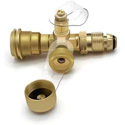 MCAMPAS Propane Cylinder Brass Tee with 4 Port Adapter for Motorhomes Tank RV Camping